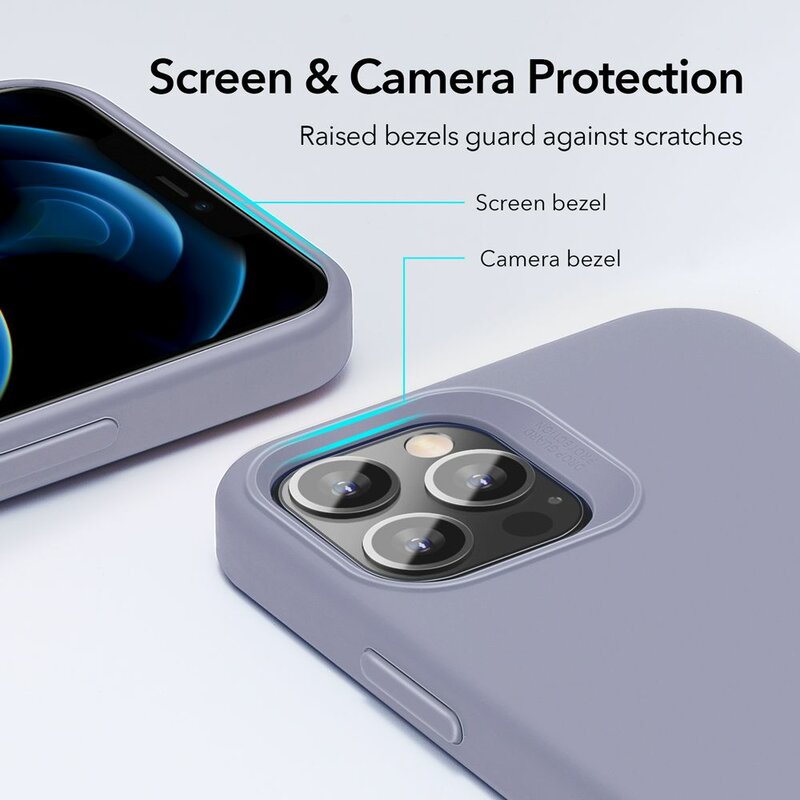 Husa iPhone 12 Pro ESR Cloud Flexibila Din Silicon Si Microfibra - Mov