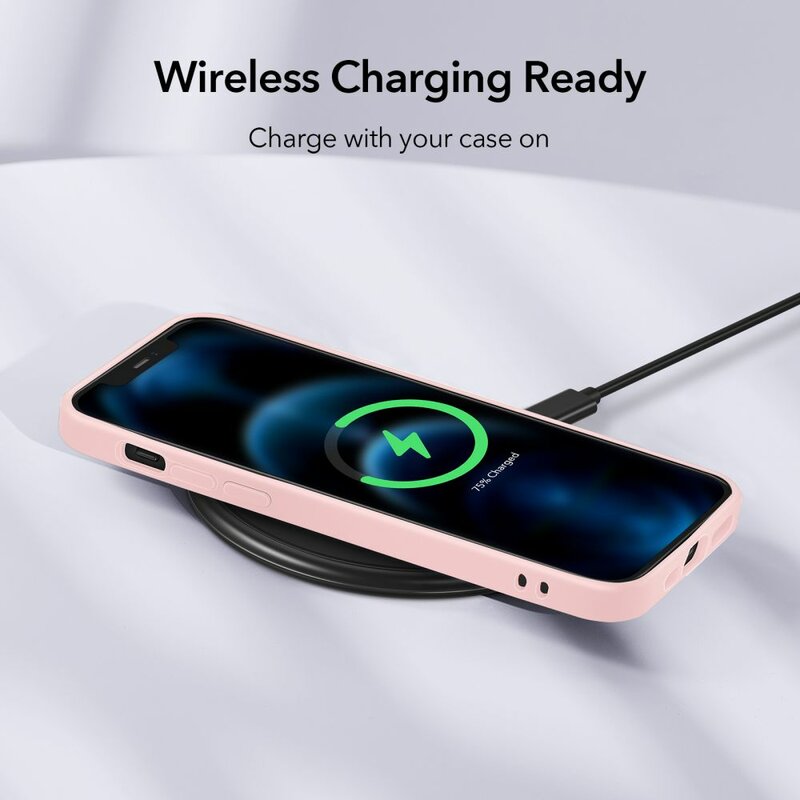 Husa iPhone 12 Pro ESR Cloud Flexibila Din Silicon Si Microfibra - Roz