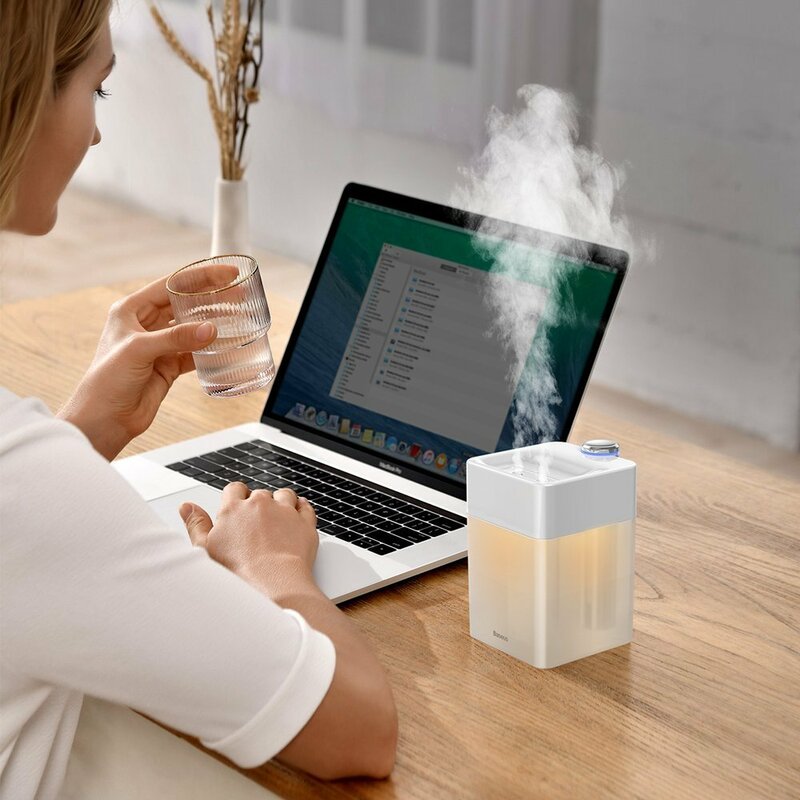 Umidificator Purificator Aer Difuzor Aromaterapie Baseus 1A 3W - DHSG-B02 - Alb