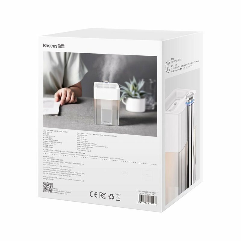 Umidificator Purificator Aer Difuzor Aromaterapie Baseus 1A 3W - DHSG-B02 - Alb