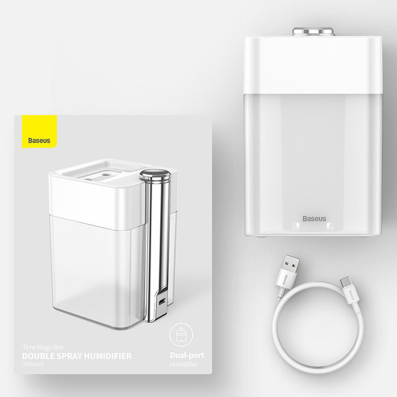 Umidificator Purificator Aer Difuzor Aromaterapie Baseus 1A 3W - DHSG-B02 - Alb
