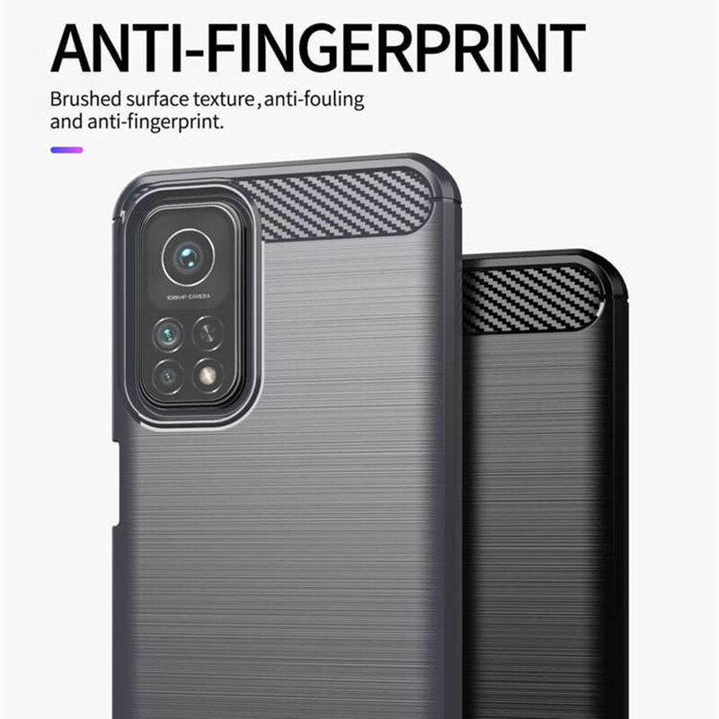 Husa Xiaomi Mi 10T 5G Techsuit Carbon Silicone, negru