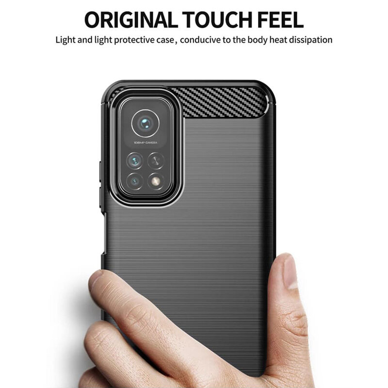 Husa Xiaomi Mi 10T 5G Techsuit Carbon Silicone, negru