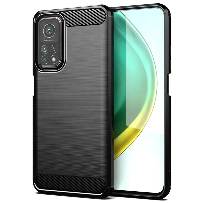 Husa Xiaomi Mi 10T Pro 5G Techsuit Carbon Silicone, negru