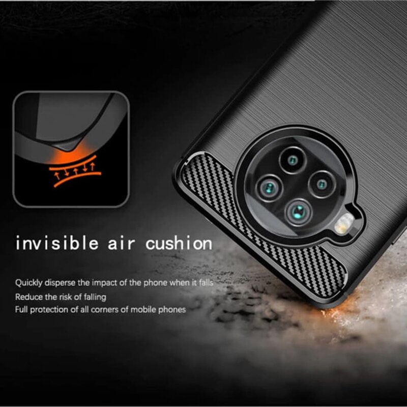 Husa Xiaomi Mi 10T Lite 5G Techsuit Carbon Silicone, negru