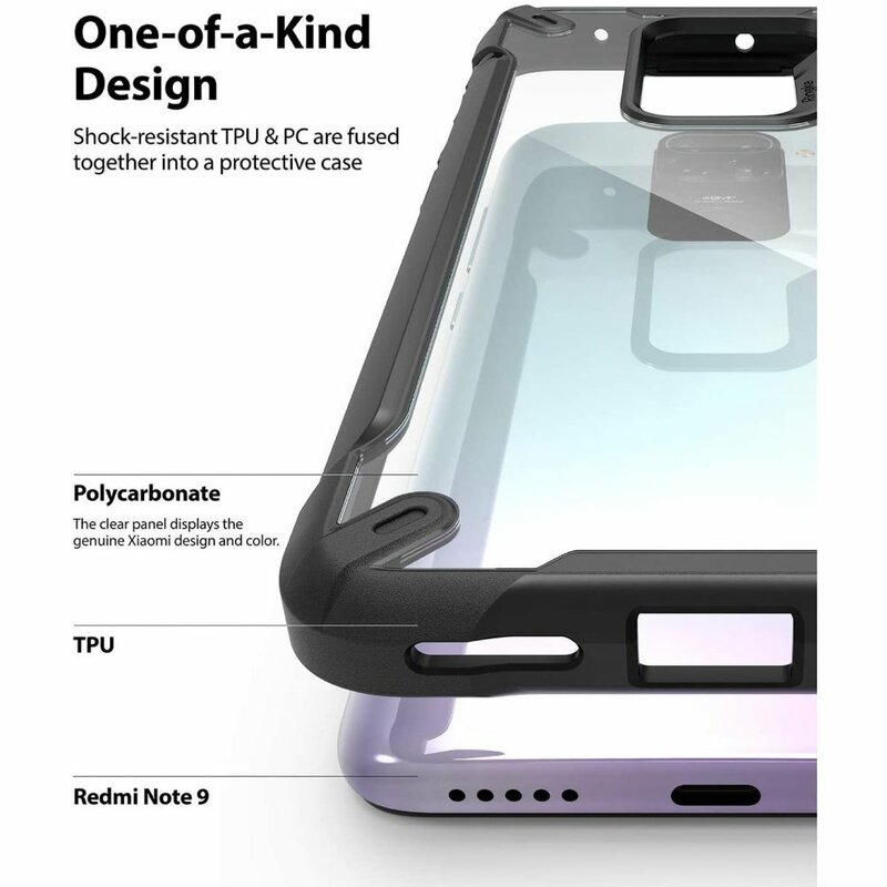 Husa Xiaomi Redmi Note 9 Ringke Fusion X - Black