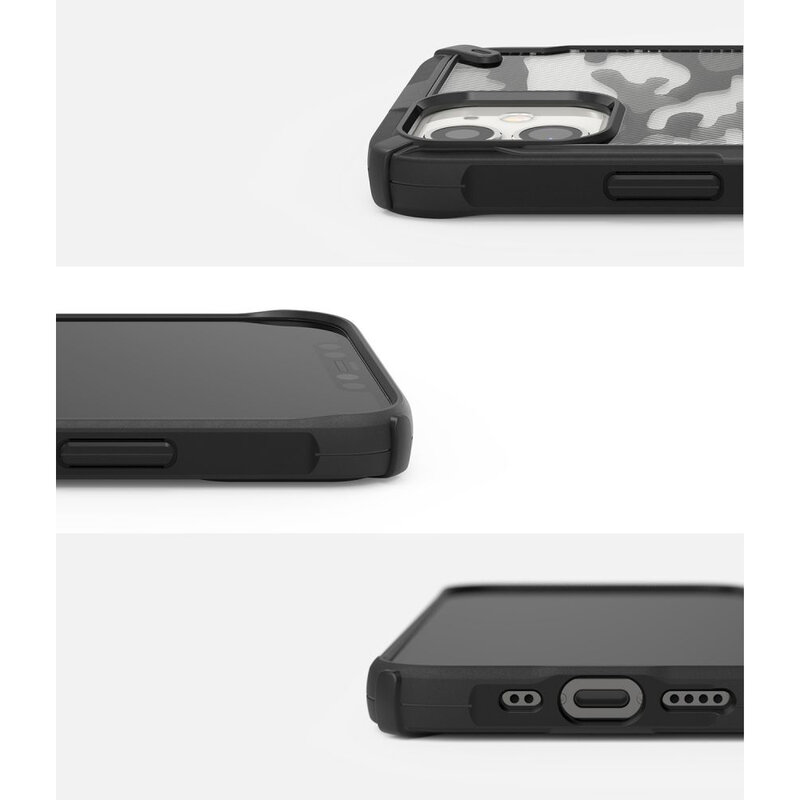 Husa iPhone 12 mini Ringke Fusion X Design - Camo Black
