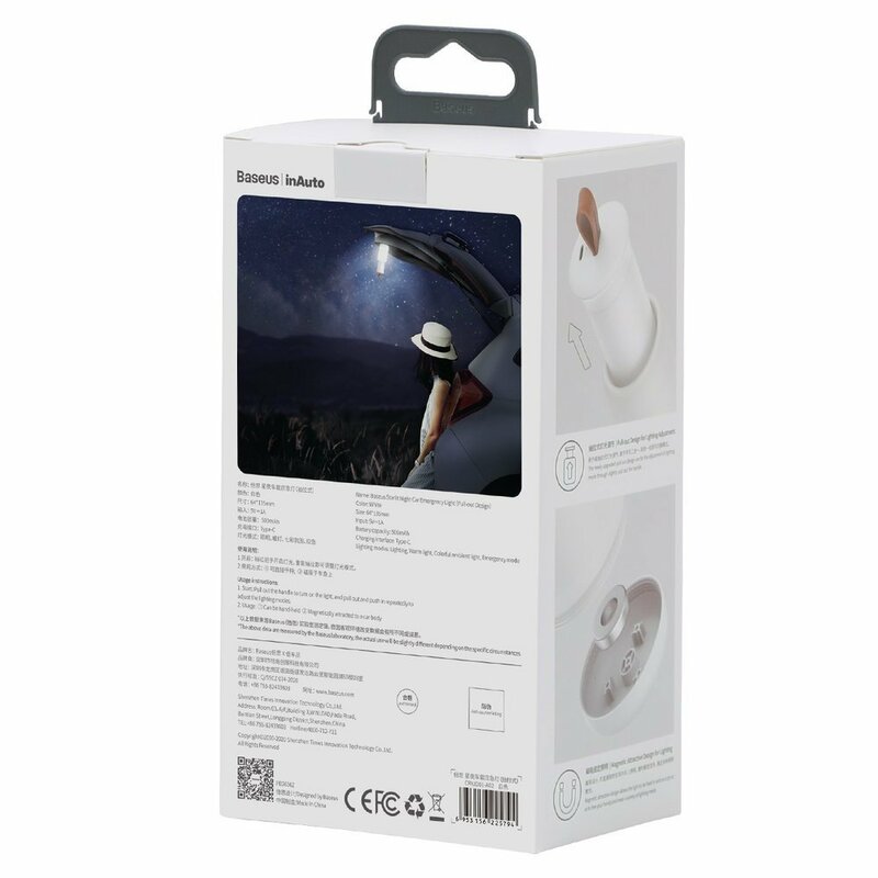 Lampa Auto Wireless Baseus, Cablu De Incarcare Type-C - CRYJD01-A02 - Alb