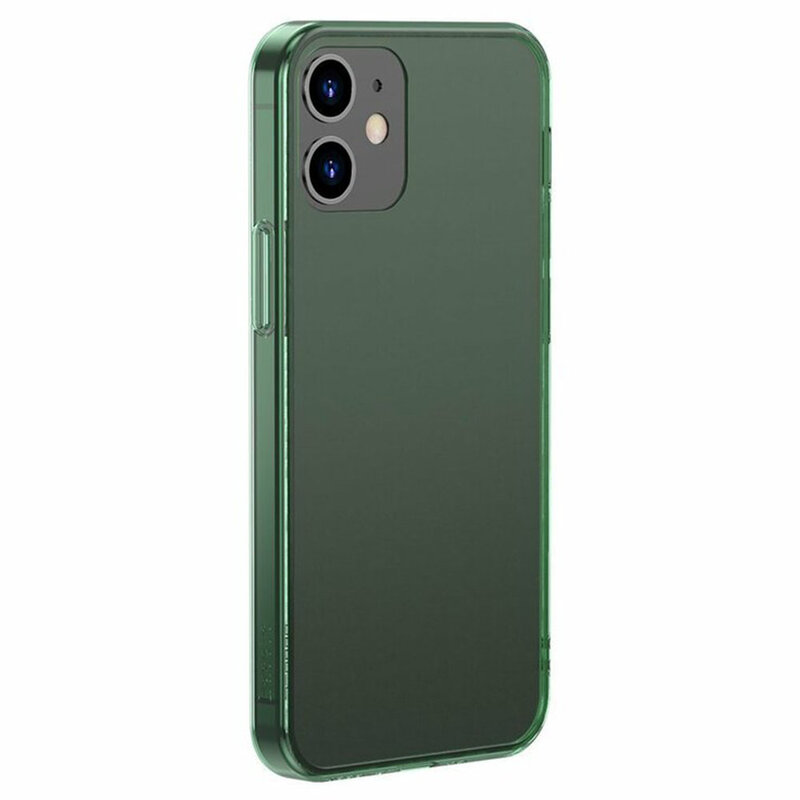 Husa iPhone 12 Baseus Frosted Glass Transparenta - WIAPIPH61P-WS06 - Verde