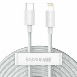 [Pachet 2x] Cablu De Date Type-C/ Lightning Baseus 20W 1.5m - TZCATLZJ-02 - Alb