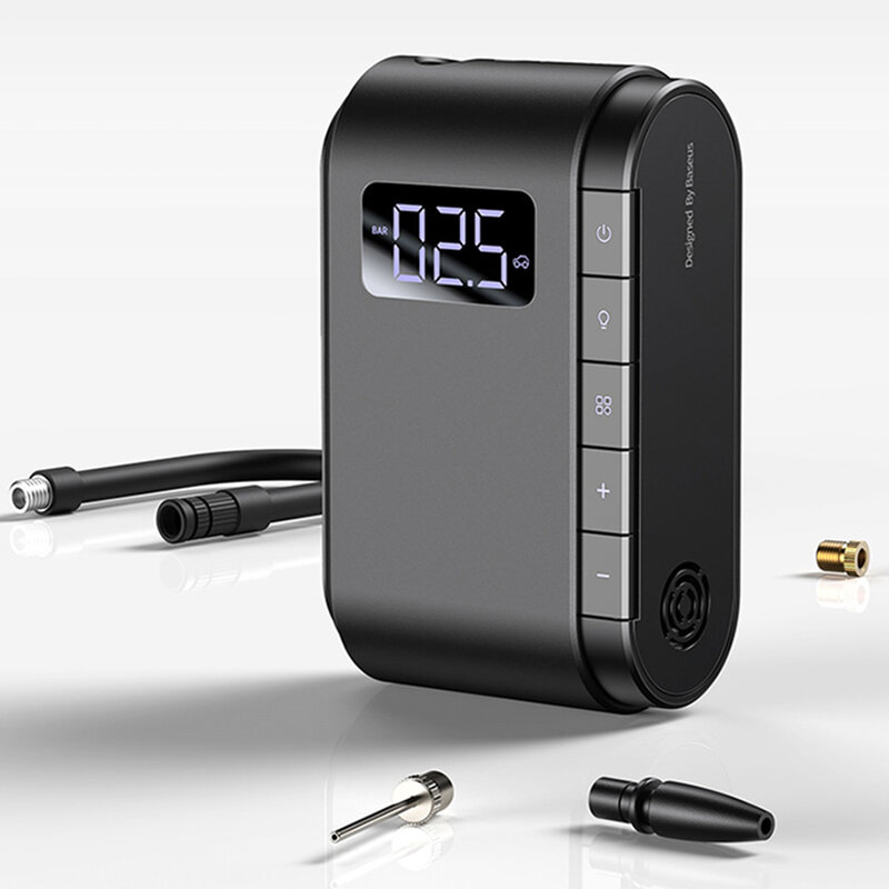 Compresor Auto Baseus, Pompa Electrica, Afisaj LED, Baterie 4000mAh - CRCQB03-01 - Negru