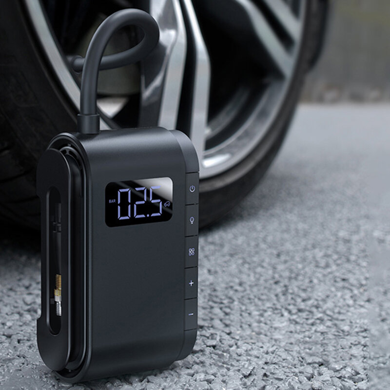 Compresor Auto Baseus, Pompa Electrica, Afisaj LED, Baterie 4000mAh - CRCQB03-01 - Negru