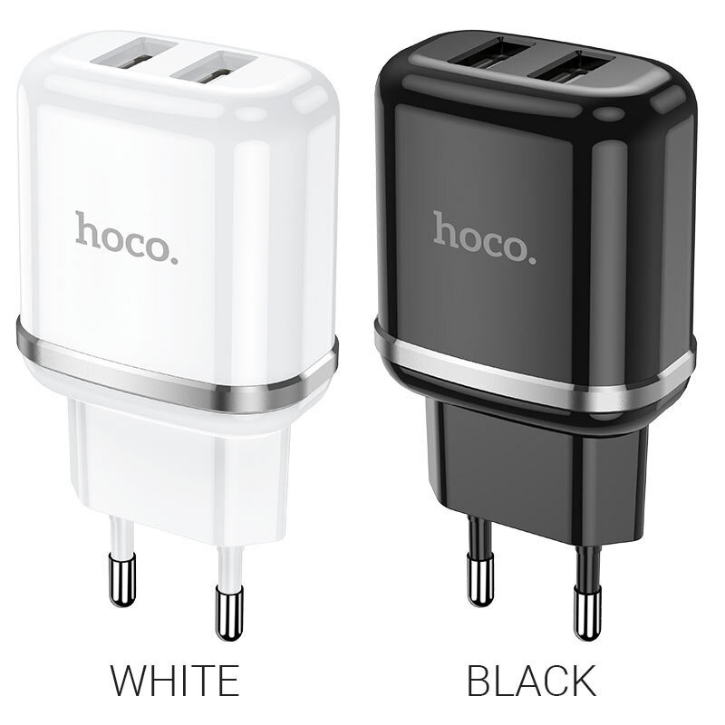 Incarcator priza Fast Charging Hoco N4 2xUSB 2.4A, 12W, negru