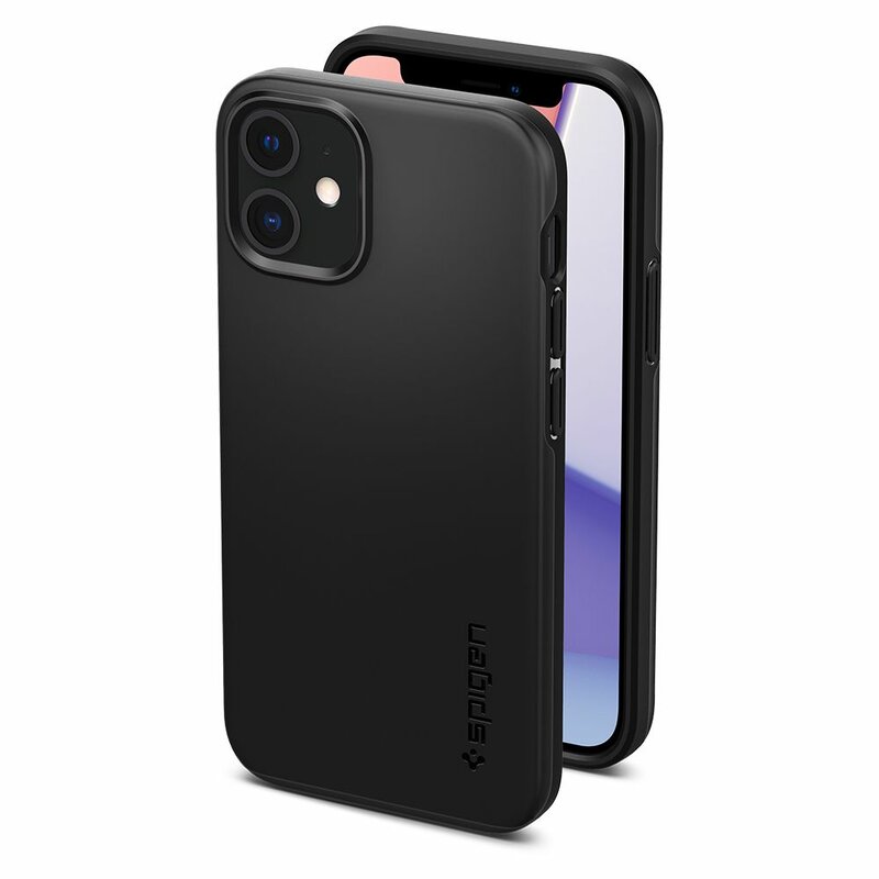 Husa iPhone 12 mini Spigen Thin Fit - Black