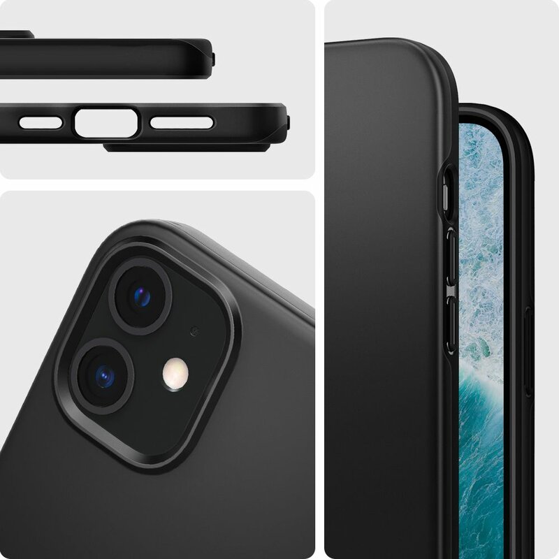 Husa iPhone 12 mini Spigen Thin Fit - Black