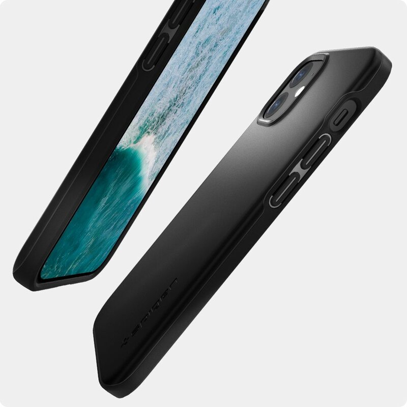 Husa iPhone 12 mini Spigen Thin Fit - Black