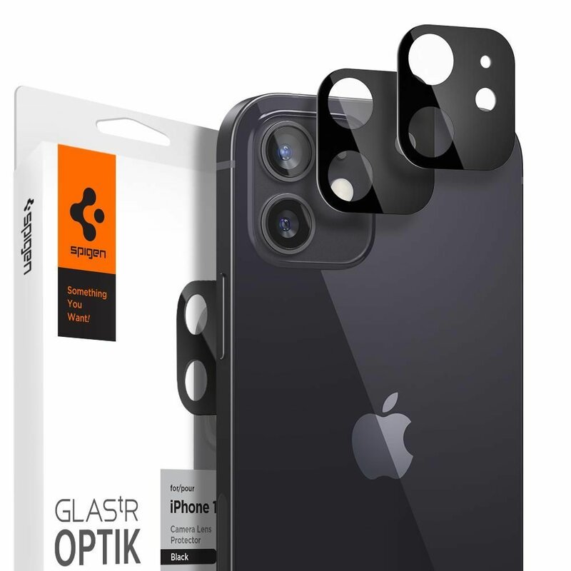 Stun cross Stadium Pachet 2x] Folie Sticla Camera iPhone 12 mini Spigen Glas.t R Slim 9H Lens  Protector - Black - CatMobile