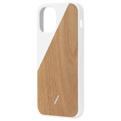 Husa iPhone 12 Native Union Clic Wooden Din Lemn De Stejar - Alb