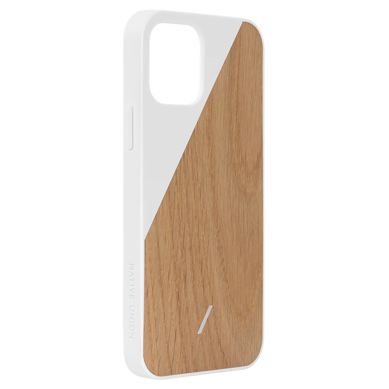 Husa iPhone 12 Pro Native Union Clic Wooden Din Lemn De Stejar - Alb