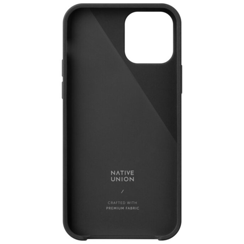 Husa iPhone 12 Native Union Clic Canvas Din Material Textil - Negru