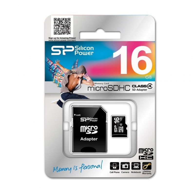 Card de memorie Silicon Power Micro SDHC Class 4 16 GB + Adaptor SD