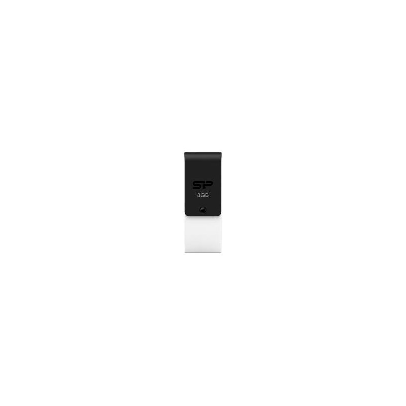 Stick USB 2.0 , Micro-USB 8 GB Silicon Power Mobile X21 - Black