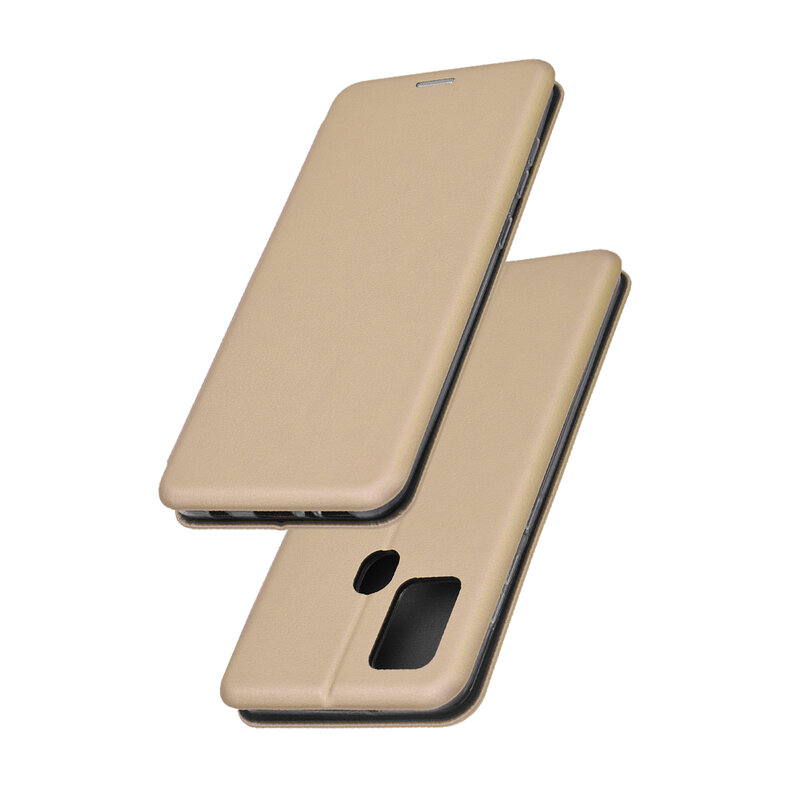 Husa Samsung Galaxy A21s Flip Magnet Book Type - Gold