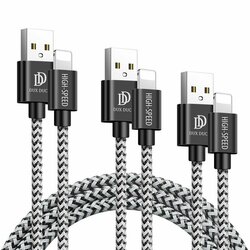 [Pachet 5x] Cablu De Date Dux Ducis K-one Lightning 2A, 1m, 2m, 3m - Negru