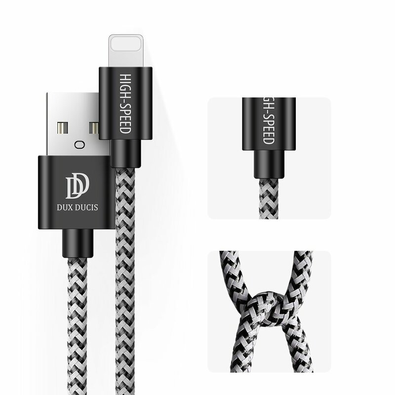 [Pachet 5x] Cablu De Date Dux Ducis K-one Lightning 2A, 1m, 2m, 3m - Negru