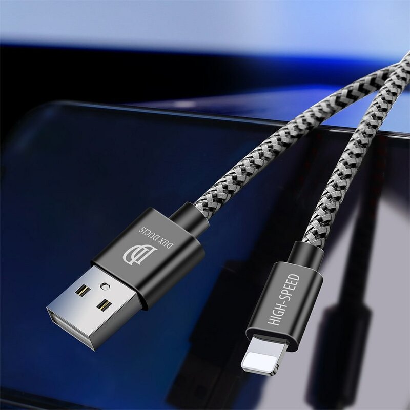 [Pachet 5x] Cablu De Date Dux Ducis K-one Lightning 2A, 1m, 2m, 3m - Negru