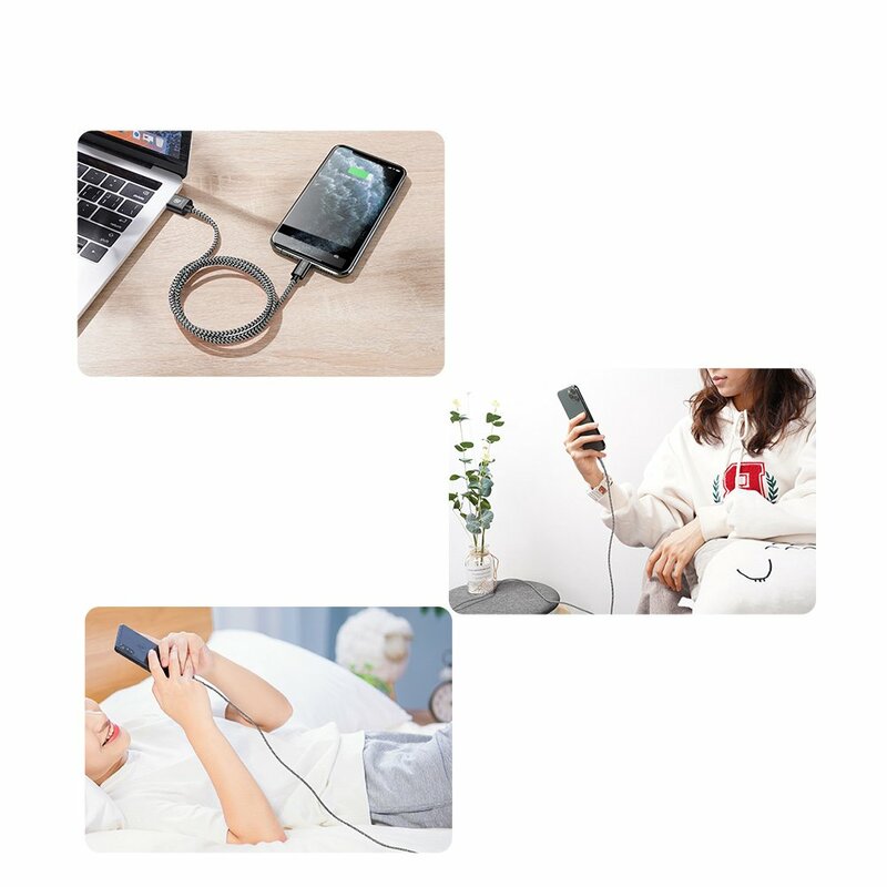 [Pachet 5x] Cablu De Date Dux Ducis K-one Lightning 2A, 1m, 2m, 3m - Negru