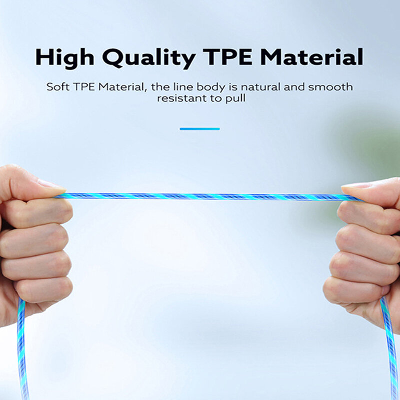 Cablu de Incarcare 3in1 Techsuit Light UP Fantasy Magnetic 1m, albastru