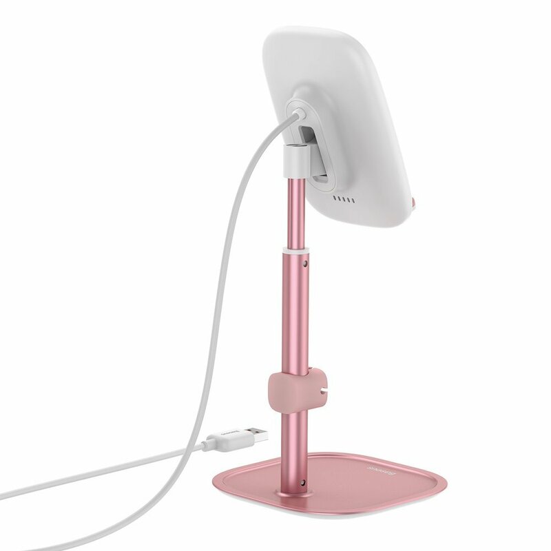 Suport Birou Baseus Cu Incarcare Wireless Pentru Telefon 15V - SUWY-D0R - Roz