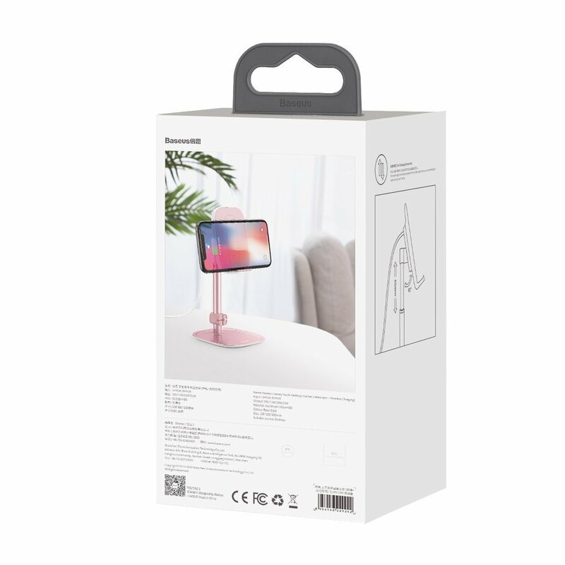 Suport Birou Baseus Cu Incarcare Wireless Pentru Telefon 15V - SUWY-D0R - Roz