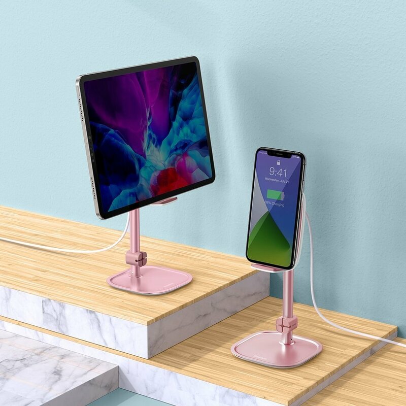 Suport Birou Baseus Cu Incarcare Wireless Pentru Telefon 15V - SUWY-D0R - Roz