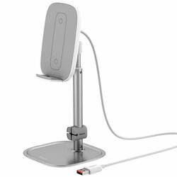 Suport Birou Baseus Cu Incarcare Wireless Pentru Telefon 15V - SUWY-D0S - Argintiu