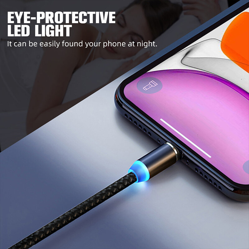 Cablu De Incarcare Mobster 3in1 Magnetic LED, Fast Charge, 1m - MC-001 - Negru