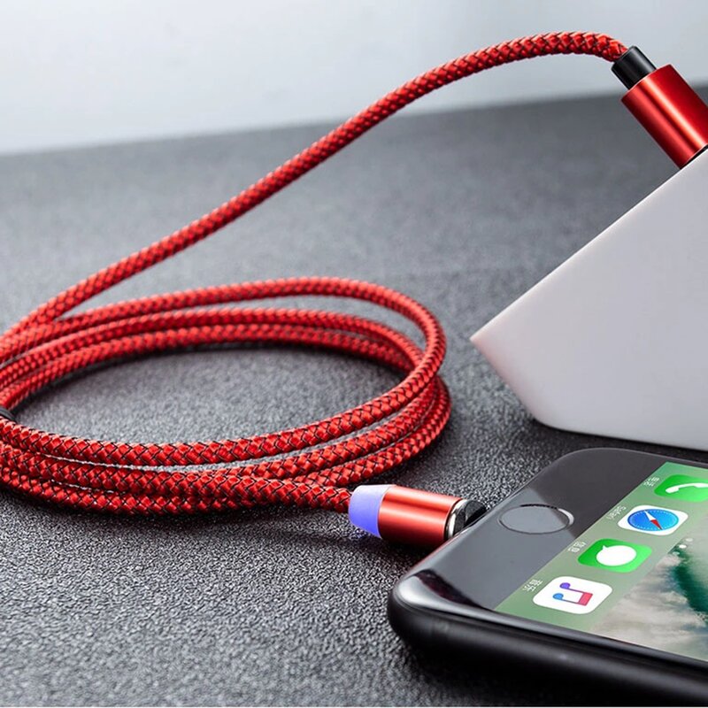 Cablu De Incarcare Mobster 3in1 Magnetic LED, Fast Charge, 1m - MC-001 - Rosu