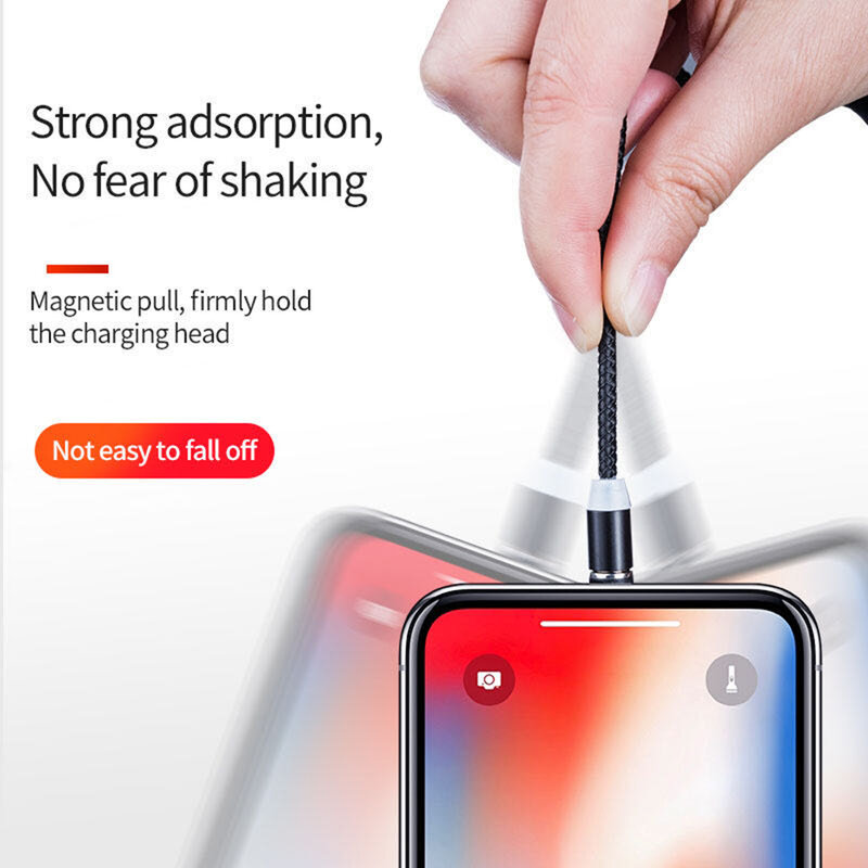 Cablu De Incarcare Mobster 3in1 Magnetic LED, Fast Charge, 1m - MC-001 - Rosu