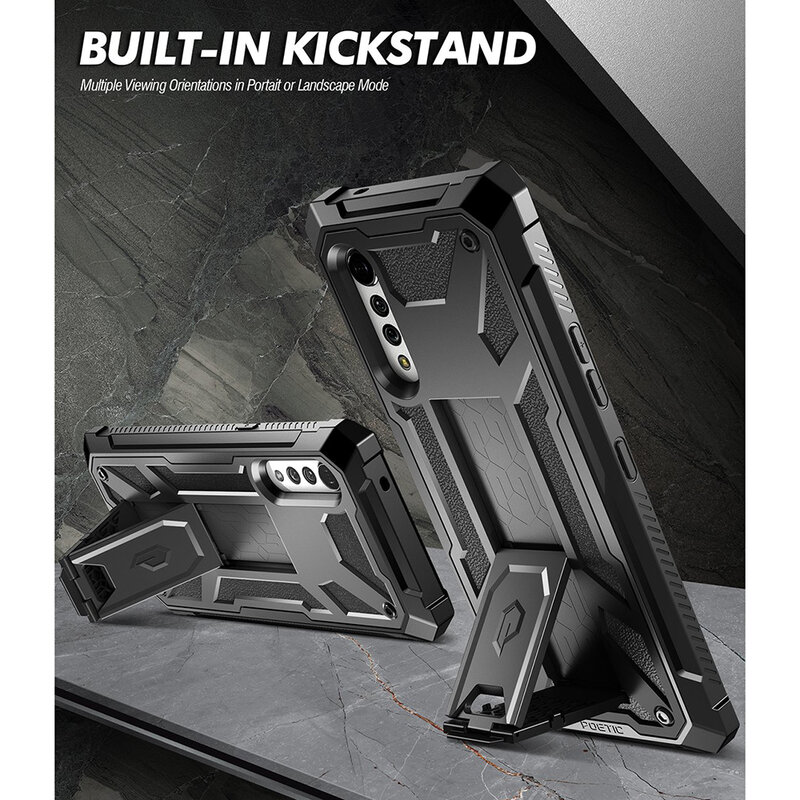 [Pachet 360°] Husa LG Velvet 5G Poetic Spartan + Folie Ecran - Negru