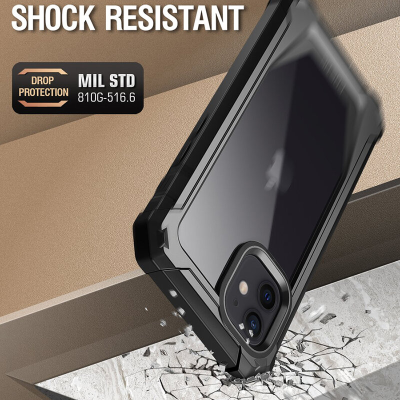 [Pachet 360°] Husa iPhone 12 mini Poetic Guardian + Folie Ecran - Negru