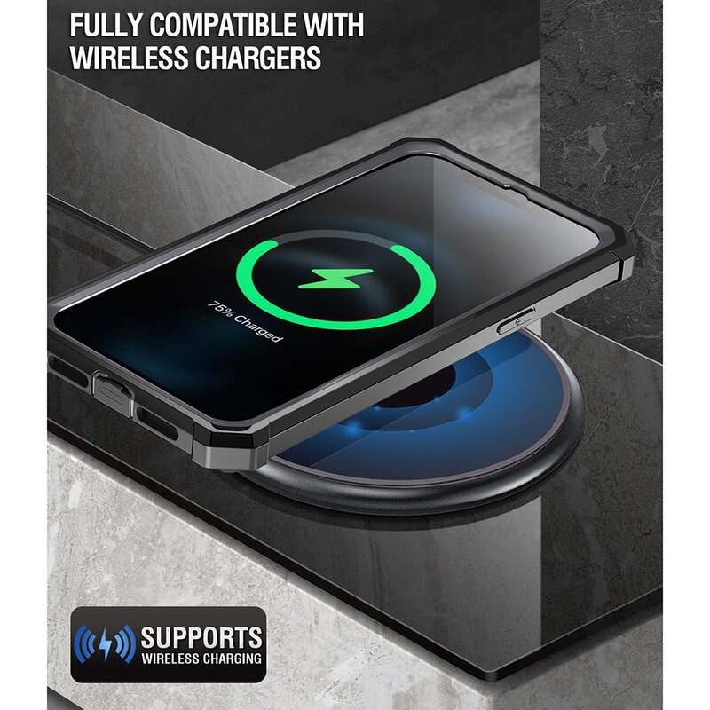 [Pachet 360°] Husa iPhone 12 Pro Max Poetic Guardian + Folie Ecran - Negru