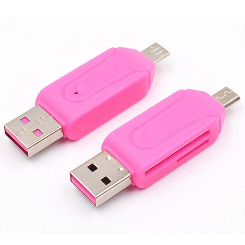 Card reader SD, MicroSD, Mobster 2in1, universal, Micro-USB, USB 2.0, roz