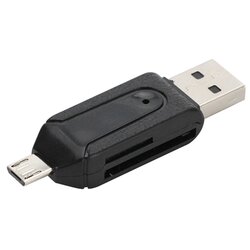 Card reader SD, MicroSD, Mobster 2in1, universal, Micro-USB, USB 2.0, negru