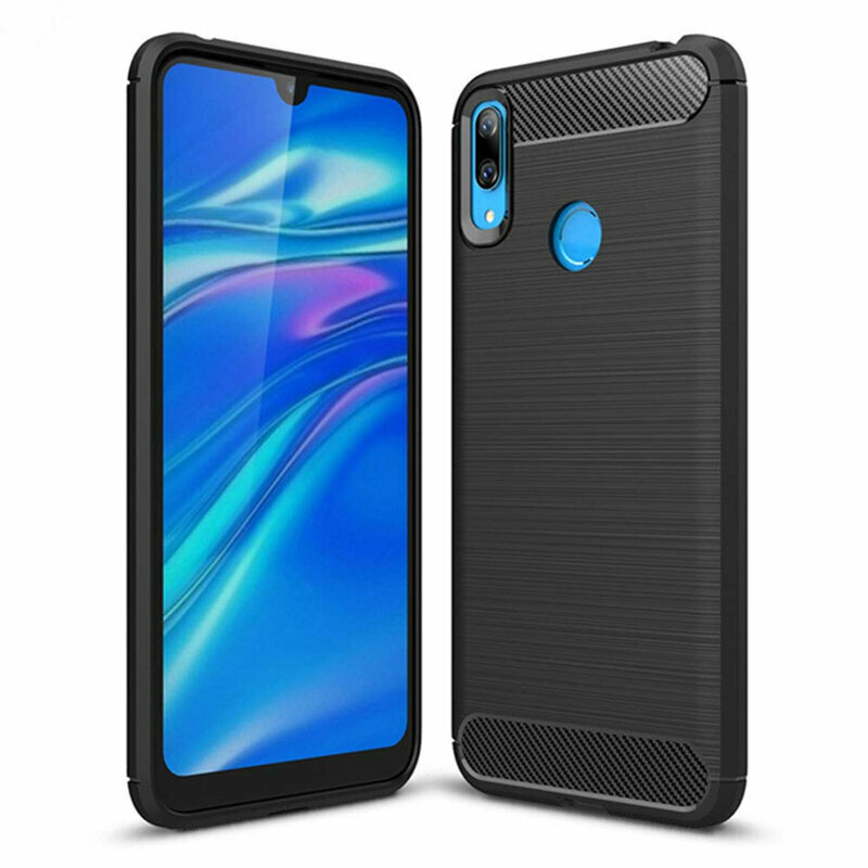 Husa Huawei Y7 Prime 2019 Techsuit Carbon Silicone, negru