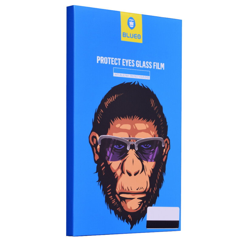 Folie Sticla iPhone 8 Blueo 5D Mr. Monkey Strong Anti-Blue - Alb