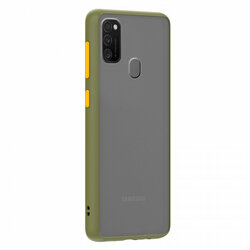 Husa Samsung Galaxy M30s Mobster Chroma Cu Butoane Si Margini Colorate - Verde Deschis