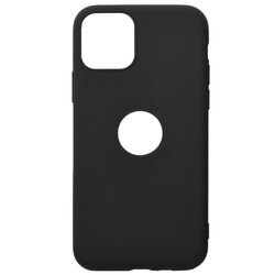 Husa iPhone 11 Pro Max Soft TPU Cu Decupaj pentru Sigla - Negru