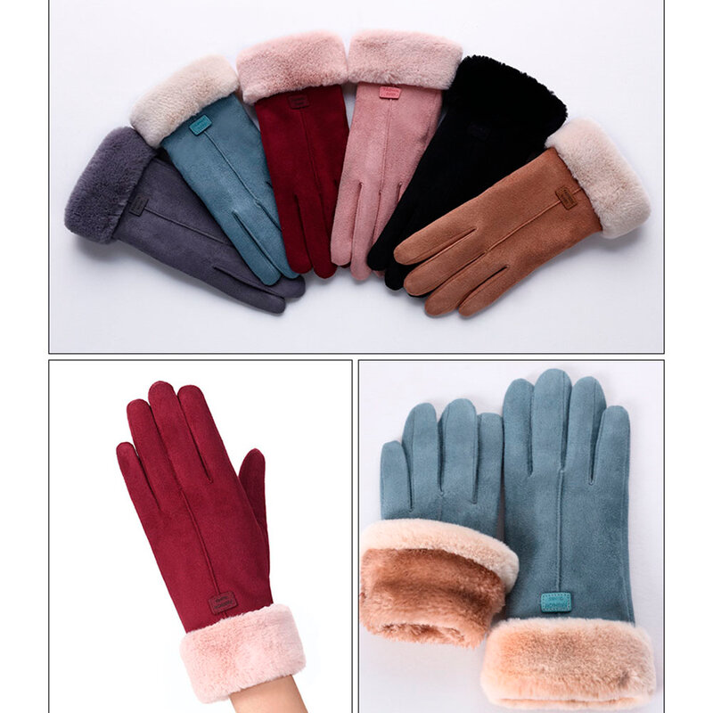 Manusi touchscreen dama Knit Magic, piele ecologica, gri