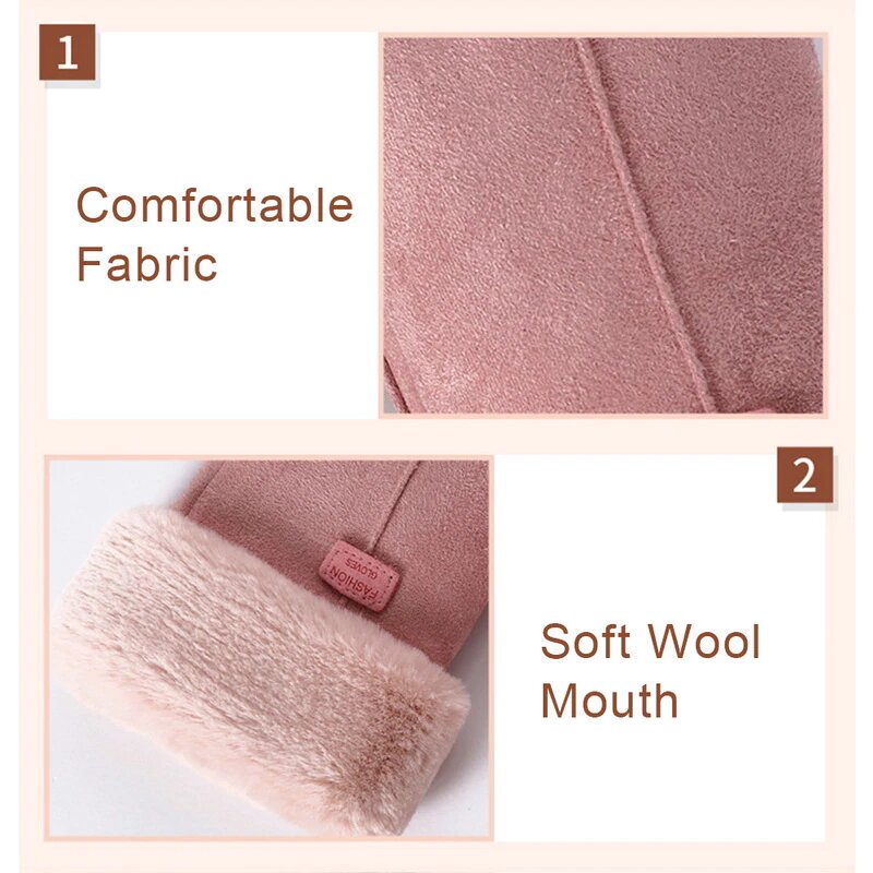 Manusi touchscreen dama Knit Magic, piele ecologica, gri